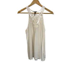 NWT H&M White Crochet Racer Back Cotton Casual Tank Top M
